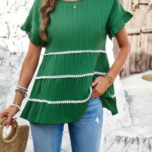 Women's plus size shirt summer chic elegant shirt casual women's fashionable shirt