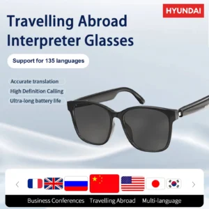 HYUNDAI HY-C8 AI Smart Glasses Headphones Wireless Bluetooth 5.4 Translation Sport Earphones For Meeting Travelling learning